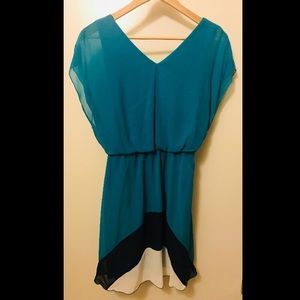 Teal spring dress